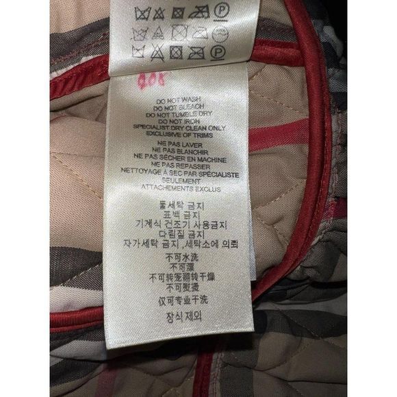 BURBERRY Red & Beige Check Diamond Quilted Nova Check Utility Jacket Size XS - Picture 9 of 16